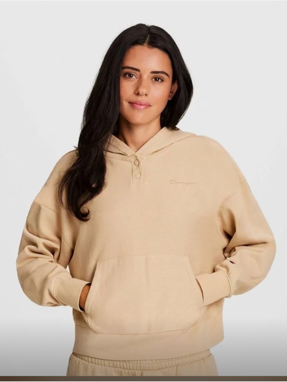 Champion Women’s Washed Alma Mater Snap Pullover Hoodie from Rewind Collection